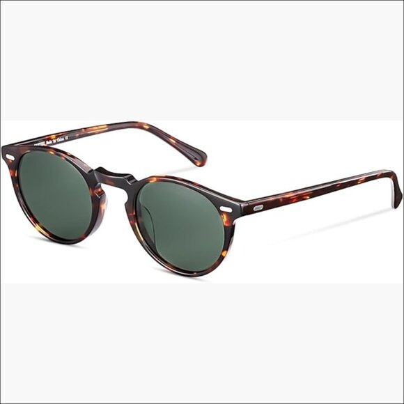 Vintage Round Polarized Sunglasses, 100% UV Protection, Acetate Frame